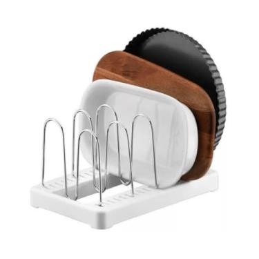 Imagem de Organizador de formas, travessas e frigideiras branco/cromado - Organizare - Future