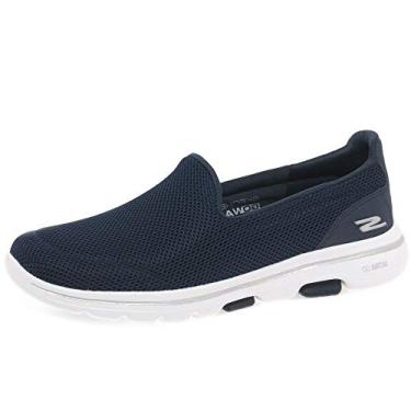 Imagem de Tênis feminino Skechers Go Walk 5-15901, Navy/White, 6