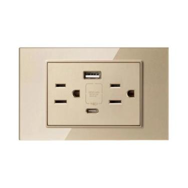 Imagem de Tomada De Parede USB Série 118 Tipo C 3.1A Com Carregamento Rápido, Ad