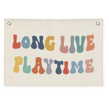 Imagem de Banner decorativo Wheatwin Long Live Playtime para quarto de crianças