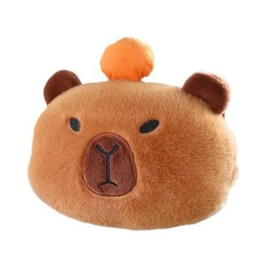 Imagem de Almofada De Pescoço De Carro Em Pelúcia De Capivara Fofa, Proteção Par