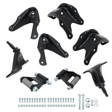 Imagem de Thomletha Kit de suspensão de manilha traseira de mola de folha traseira Suporte de suspensão dianteira e substituição de suporte de amortecedor traseiro para Ford F150 1980-1996 F250 1980-1984