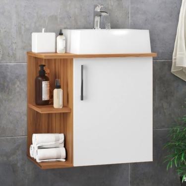 Imagem de Gabinete Para Banheiro Com Cuba 50cm Mdf Freijo Moscou - On Móveis