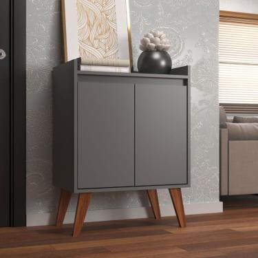 Imagem de Aparador Buffet 60cm Retro Mdf Grafite Madri - On Móveis