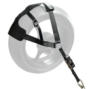 Imagem de MOTO4U Correia de amarração de roda traseira de motocicleta com catracas, alça de amarração de pneu para serviço pesado, tiras de amarração de motocicleta, design de borracha antiderrapante para pneus