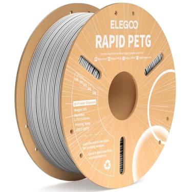 Imagem de ELEGOO Filamento PETG Rápido 1,75 mm Cinza, 1 kg, Velocidade Alta, 30 a 600 mm/s, Precisão Dimensional +/- 0,02 mm, Serviço para Impressora 3D