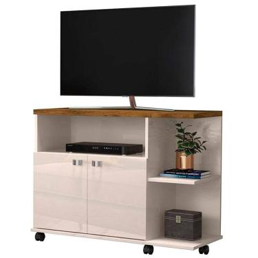 Imagem de Rack Bancada para Tv de até 40" 2 Portas e Rodízios Boalis
