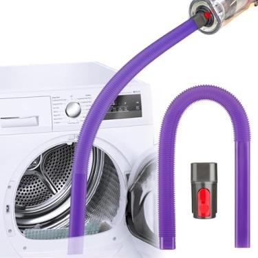 Imagem de Kit de limpador de ventilação de secador compatível com aspirador de pó sem fio Dyson V7 V8 V10 V11 V12 V15 Gen5, removedor de fiapos de secadora flexível para mangueira remove fiapos profundos - roxo