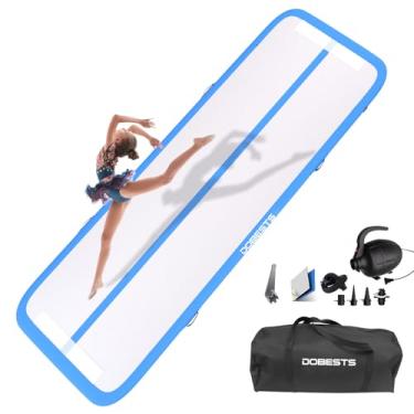 Imagem de DOBESTS Tapete de ginástica, pista de queda de ar inflável para crianças de 2 m/3 m/4 m/4 m/4,9 m/6 m, treinamento com bomba de ar elétrica para uso em casa/academia