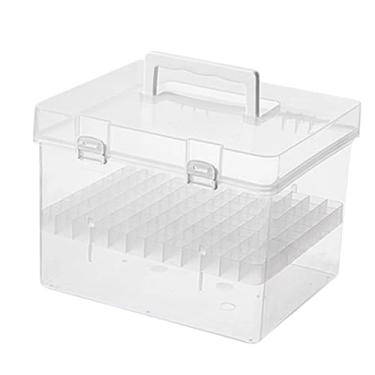 Imagem de Sclmgo Caixa de Armazenamento para Marcadores, Organizador Transparente, Material Sólido, Alça Portátil, Adequada para Escritório, Casa E Ambientes Externos, 120 Slots