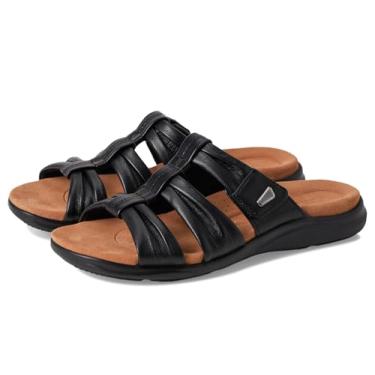 Imagem de Clarks Sandália rasteira feminina Kitly Slide, Couro preto, 7.5 Wide