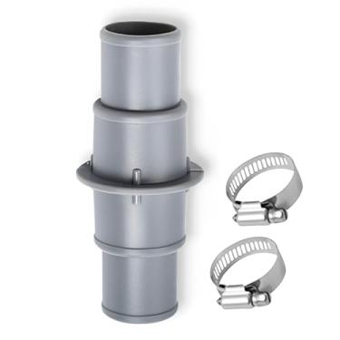 Imagem de Conector adaptador de mangueira de piscina, adaptador de mangueira de vácuo de piscina com braçadeiras - serve para aspiradores de piscina, limpadores, mangueiras de bomba de filtro (cinza - 1 peça)