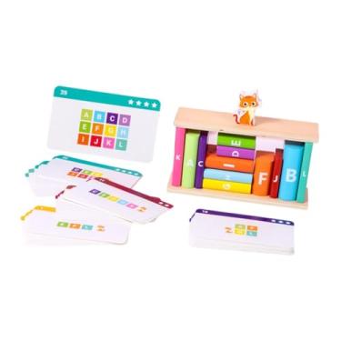 Imagem de Dynwave Conjunto de blocos de construção de madeira com habilidades motoras finas de gato, blocos de empilhamento, cores, formas e brinquedos de classificação