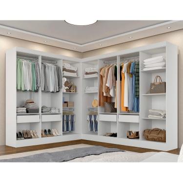 Imagem de Closet Modulado 227x285,5 Ambar 4 Gavetas + 6 Cabideiros  Branco - M.a