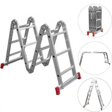 Imagem de Escada multifuncional de alumínio 4 x 3 com 12 degraus 13 em 1 - ESC02