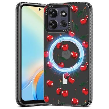 Imagem de Toycamp Capa para Moto G Power/Play 2025 - Compatível com MagSafe Women Girls Cute Phone Cover Magnetic Girly Aesthetic Kawaii Unique Design Pretty Motorola G Power/Play 2025, Cherry