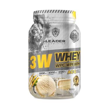Imagem de Leader Nutrition 3W Whey ACG, Suplemento Proteico com WPC, WPI, WPH, Arginina, Creatina e Glutamina, 20g Proteína por Porção, 900g, 4 Sabores (900g, Baunilha)