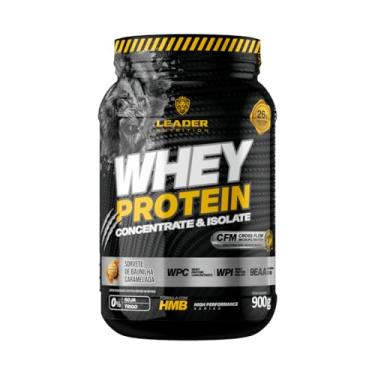 Imagem de Leader Nutrition Whey Protein Concentrate & Isolate, Suplemento Proteico, 900g, 26g Proteína por Porção, 6 Sabores, com HMB e Coenzima Q10 (900, Sorvete de Baunilha Caramelada)