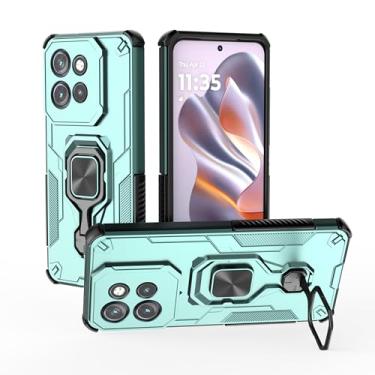 Imagem de SORAKA Capa para Motorola Edge 50 Pro com suporte metálico giratório de 360 graus peça de ferro magnética para suporte magnético para telefone de carro