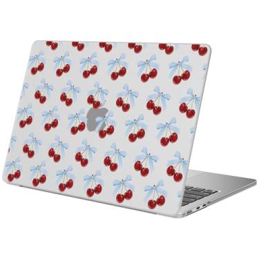 Imagem de BlHMCASE Compatível com MacBook Pro de 14 polegadas 2025-2021 M4 M3 M2 M1 A3112 A3185 A3401 A2918 A2992 A2779 A2442, capa protetora fofa com laço de cereja kawaii para Mac Pro 14