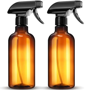 Imagem de DIYSELF Frasco de spray para limpeza de frascos de spray de plástico de 500 ml para líquidos, frascos de spray âmbar transparente para limpeza de frascos de spray de plástico vazio para casa e jardim