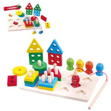 Imagem de Pirâmide Didática de Madeira 23 Peças 22x13cm - ARK BRASIL