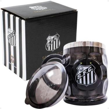 Imagem de Caneca Santos Térmica Com Tampa Preta 500ml Ref. QH021AZ4B - Mileno