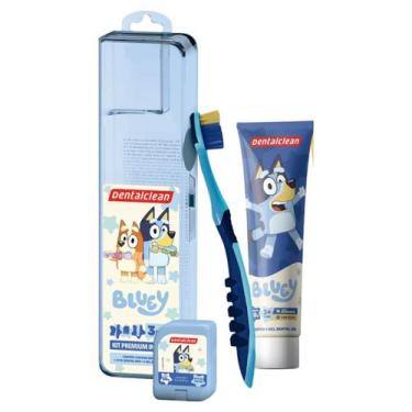 Imagem de Dentalclean infantil bluey estojo escova + fio + gel dental