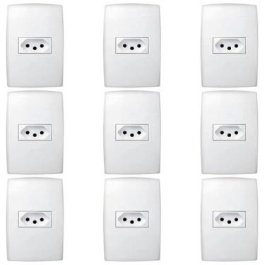 Imagem de Kit Com 9 Conjuntos Tomada Simples 10a 4x2 Pial Plus
