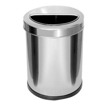 Imagem de Lixeira Em Aço Inox Com Aro Meia Lua 13,5 Litros
