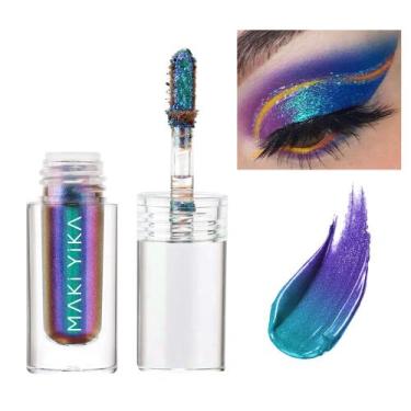 Imagem de Sombra de olhos com glitter MAKI YIKA Teal Liquid Multicromada 3 Dawn
