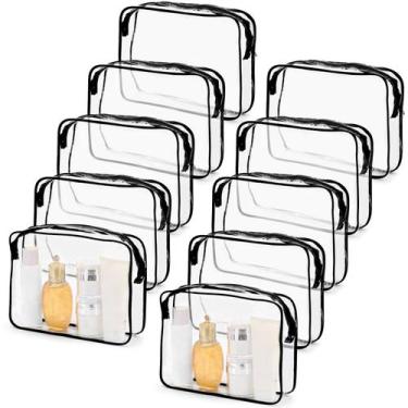 Imagem de Sacos de cosméticos Tbestmax Waterproof Travel Toiletry, pacote com 10