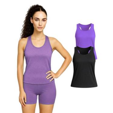 Imagem de Kit 2 Regata Nadador Dryfit Fitness Academia - Ast Store, M, Roxo, Pre