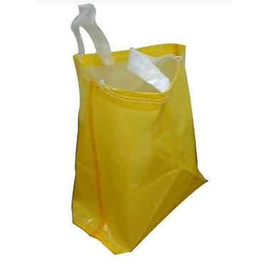 Imagem de Sacola De Ráfia Laminada 60X50 Cm Amarela Pacote Com 50