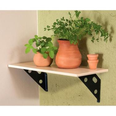 Imagem de Prateleira em Madeira Maple 40x25x1,5 cm com Suporte Metálico Preto Tr