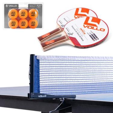 Imagem de Kit Ping Pong Rede com Alicate + 6 Bolas + Raquete Impulse - Vollo Spo