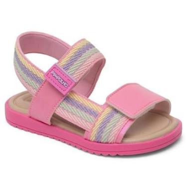 Imagem de Sandália Pimpolho Rosa Papete Ajustável Menino Anatômica Nº 22 ao 27 Leve Confortável-Feminino