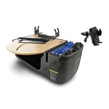 Imagem de AutoExec Mesa de carro AE-RMCD-PS-VC-11M Roadmaster e estação de trabalho portátil com suporte de impressora e clipe de ventilação de telefone, natural