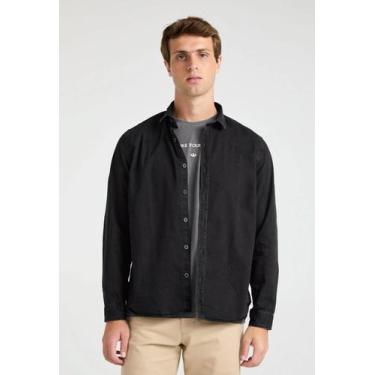 Imagem de Camisa Docthos Relaxed Fit Manga Longa Jeans Preto, 166 jeans preto, M