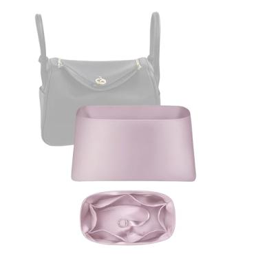 Imagem de Organizador de seda luxuoso para Lindy 19/26/30/34 – Inserção leve para bolsa de mão com bolsos, forro de cetim macio, mantém a forma da bolsa, organizador de bolsa premium e modelador de bolsa