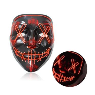 Imagem de Mascara Led Festa Neon Fio Duplo - Vermelha - Led