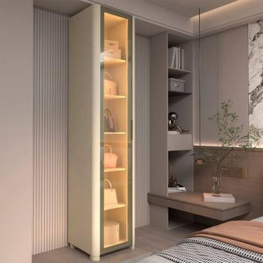 Imagem de Módulo Guarda-Roupa Innova Reflecta 1 Porta com LED 100% MDF - Gelius 