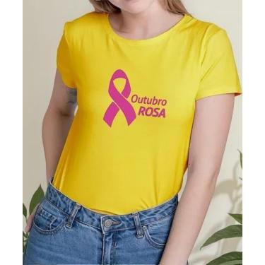 Imagem de  Camiseta Camisa Algodão Feminina Masculina  Campanha Outubro Rosa Pre