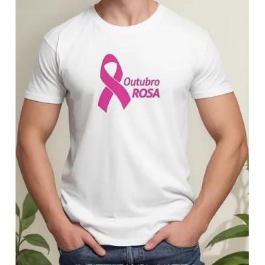 Imagem de  Camiseta Camisa Algodão Feminina Masculina  Campanha Outubro Rosa Pre