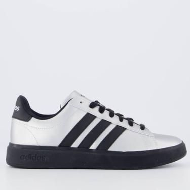 Imagem de Tênis Adidas Grand Court 2.0 Feminino Prata e Preto, 36