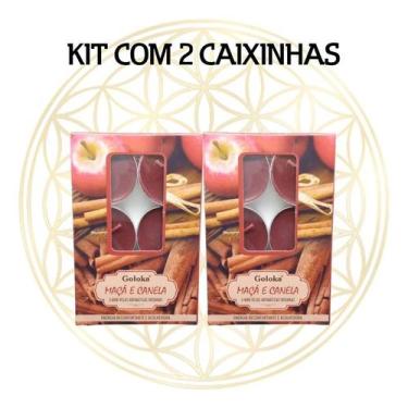 Imagem de KIT C/2 CX's Vela Aromática Para Rechaud Indiana Goloka, MAÇÃ E CANELA