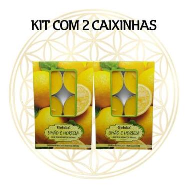 Imagem de KIT C/2 CX's Vela Aromática Para Rechaud Indiana Goloka, LIMÃO E HORTE