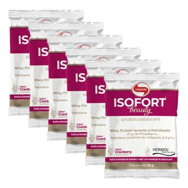 Imagem de Kit 6X: Isofort Beauty Whey Protein Cranberry Vitafor 25g