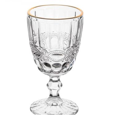 Imagem de Taça de Vidro Libelula Transparente Fio de Ouro 340ml - Lyor