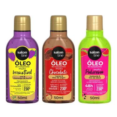 Imagem de Kit com 3 Óleos de Tratamento Multy Uva, Melancia e Chocolate Salon Li